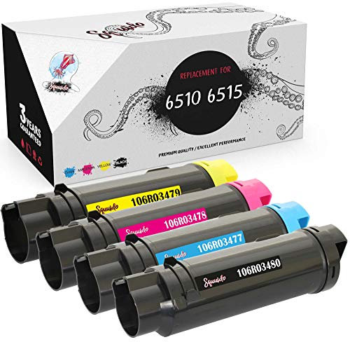 Squuido 4 Tonerkartuschen kompatibel mit Xerox Phaser 6510 6510DN WorkCentre 6515 6515DN 6515DNI 6515DNW 6515N | Hohe Reichweite 5500/2400 Seiten