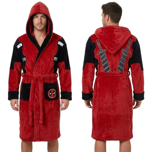 Dead pool Dressing Gown Mens Bath Robe (Large), Red (PC37089)