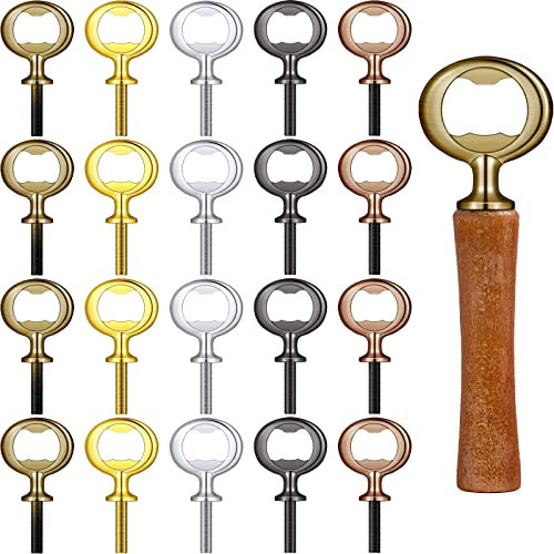 Metall-Flaschenöffner, Rohlinge aus Edelstahl, flach, mit Gewinde, Bieröffner, für Drechselarbeiten, Valentinstag, Hochzeit, Weinverkostung, Handarbeit, Handwerk, 20 Stück