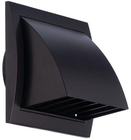 100mm Anthracite Grille De Ventilation En Plastique ABS - Grill D'aération avec Clapet Anti-retour et Protection contre les Intempéries