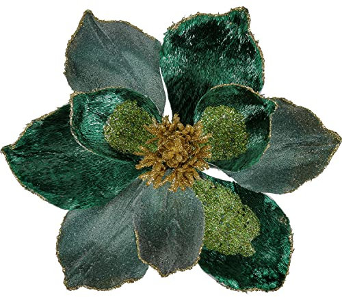 Briful 3 Stücke Weihnachtsstern Christbaumschmuck Magnolie Kunstblumen mit Glitzern Poinsettia Kunstzweig Weihnachtliche Dekoration Weihnachtsbaum Neujahr Ornamente