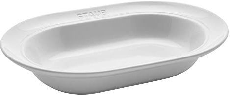 Staub Plat de service ovale en céramique Blanc 25,4 cm