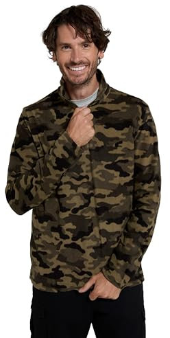 Mountain Warehouse Camber II Mens Half-Zip Fleece - Lightweight & Quick Dry Microfleece - Autumn, Winter, Outdoors Camouflage L