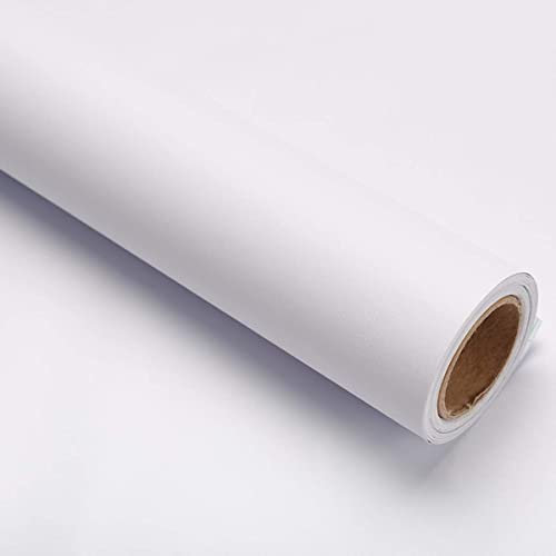 Peel and Stick Wallpaper White Wallpaper Self Adhesive Vinyl Film Sticky Back Plastic Removable Paper Decorative for Bedroom Living Room Kitchen Shelf Liner Upgrade Thicker 60cm x 300cm