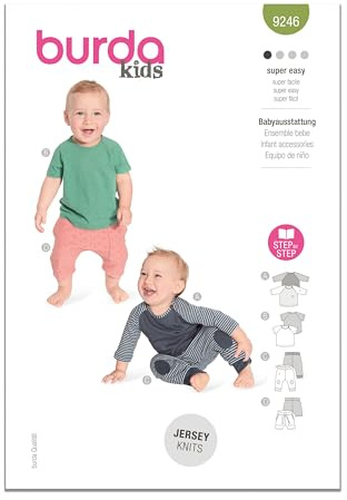 Burda Paper Sewing Pattern 9246 Tops, Trousers Ages: 1 Month-18 Months