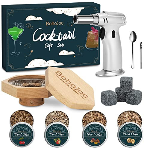 Valentinstagsgeschenke für ihn, Geschenke für Männer, Vater, Freund, Cocktail-Räucher-Kit mit Taschenlampe, Herren-Geschenke, Bourbon-Whiskey-Räucher-Set, Herren-Geschenke für Weihnachten (ohne Butan)