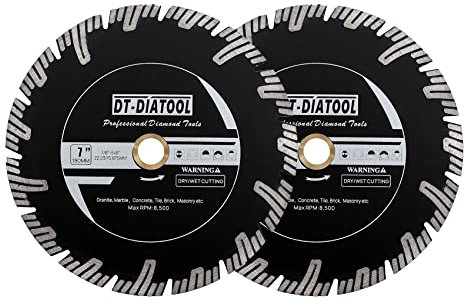 LecMy Diamond Granite Saw Blade 180mm Turbo Diamond Blade Cutting Disc for Circular Saw Cutting Marble Artificial Stone Concrete Masonry 2pcs