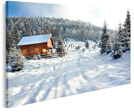 islandburner Bild auf Leinwand Winterlandschaft Bilder Wandbilder Poster GEWA-1P