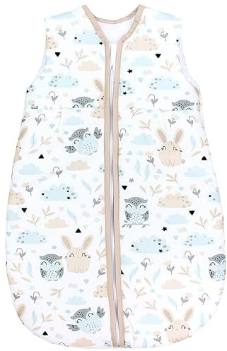 TupTam Gigoteuse Bébé 2.5 TOG Toutes Saisons – Turbulette Coton OEKO-TEX, Lapin/Chouette, 68-74