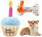 Nizirioo Plüsch-Hundespielzeug, Hund Geburtstag Spielzeug, Weiches Plüsch Hundespielzeug, Welpe Hundetorte Toys, Hunde Knochen Toys, für Welpen, Kleine(Kuchen und Knochen)