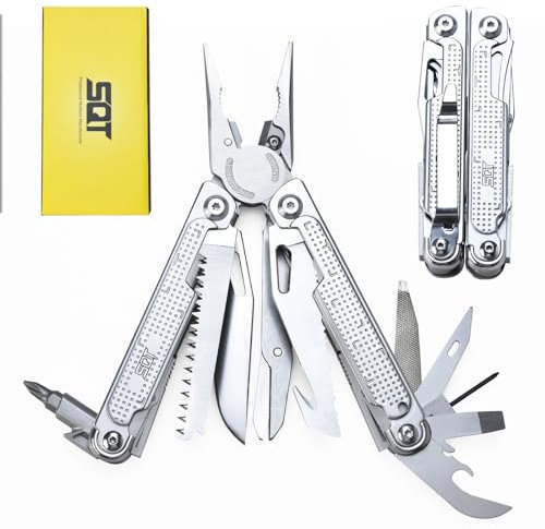 SQT 2048 Multiherramienta 20 en 1, regalos para hombres, plegable y autobloqueante, multiherramienta profesional para bricolaje, camping al aire libre y reparaciones del hogar...