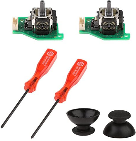 CHICHIYANG Lot de 2 joysticks de rechange avec kit de tournevis sans dérive, joystick analogique pour Wii U, capteur à effet Hall