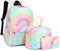 Mimfutu Mochila escolar 3 en 1 para niñas adolescentes, juego de mochila escolar con lonchera y estuche para lápices, Teñido anudado, Large