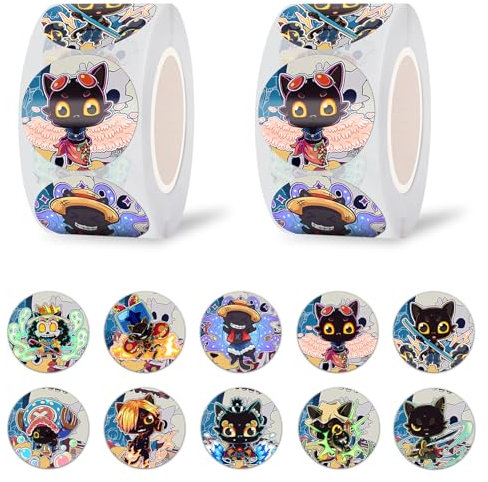 GTOTd Black Cat Sticker Aufkleber (1000 Stück) Belohnungssticker Motivationaufkleber fur Lehrer Schülerinnen,Labels Gift Pack Wrap, Geschenke Deko für Laptop Wasserflasche
