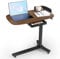 WALKINGDESK Beistelltisch C Form Höhenverstellbar mit Rollen, Mobiler Schreibtisch mit Schubladen, Kleiner Laptoptisch höhenverstellbarer, Pneumatisch Stehpult für Sofa Bett Wohnzimme, Black Walnut