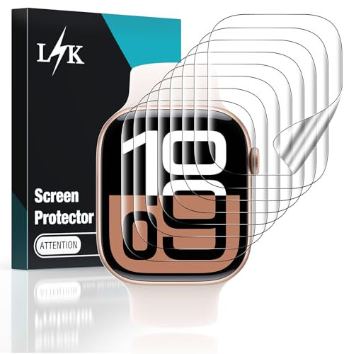 LϟK 8 Pack Protector de Pantalla para Apple Watch Series 10 42MM - HD Flexible Película de TPU Sin Burbujas Sin Bordes Elevados Kit Fácil instalación Anti-Arañazo - Apple Watch 42mm