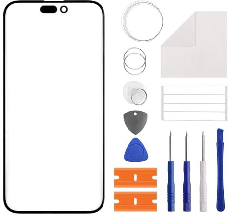 Duotipa [NEW Front Glass Panel Replacement for iPhone 15 Pro Max-6.7inch, Front Glass Screen Replacement with OCA Repair Tools Kit-No LCD Screen and Touch Digitizer