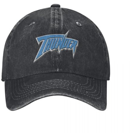 Neutrale atmungsaktive Baseballkappe aus reiner Baumwolle lässige Thunder TV-Show Dubya Cee Dubya WCW-Logo Unisex-Stil Distressed Denim Washed Sonnenkappe Reisehut Kappe personalisierte Geschenke