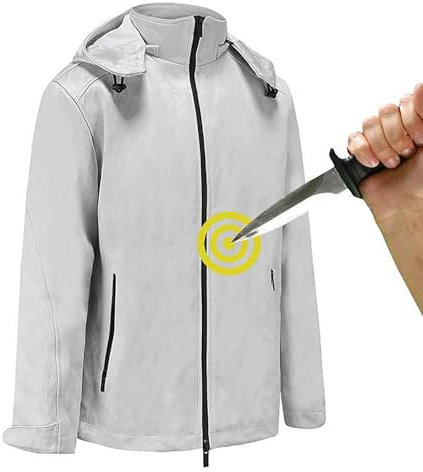 COYEUX Stichsichere Kleidung, Stealth-Schutzmantel, starke Reißfestigkeit, bequem, atmungsaktiv, verschleißfeste, weiche, flexible Stichschutzjacke