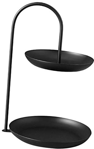 Soporte de Bandeja de Dos Niveles, Bandeja de Dos Niveles, Hierro de 2 Niveles, Resistente Al Agua, Soporte de Bandeja de 2 Niveles, Superficie de Pintura para Hornear para Mesa