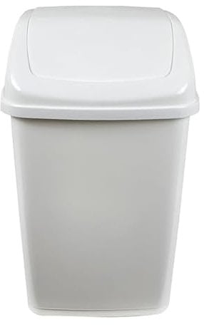 Best House | Plastic Swing Bin 10 Liters | White | 1 Pc | Waste Bin, Durable, Lightweight Hinged Swing Lid for Kitchen, Office, and Home Use – Odor-Reducing Design, Easy to Clean - Pack of 1