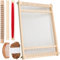 FEIGO Weben für Kinder Set, DIY Holz Webrahmen Set, Hochwertiger Weben Groß 39x 26cm und Aktualisierte Fassung Holz Webrahmen, für Anfänger,Kinder