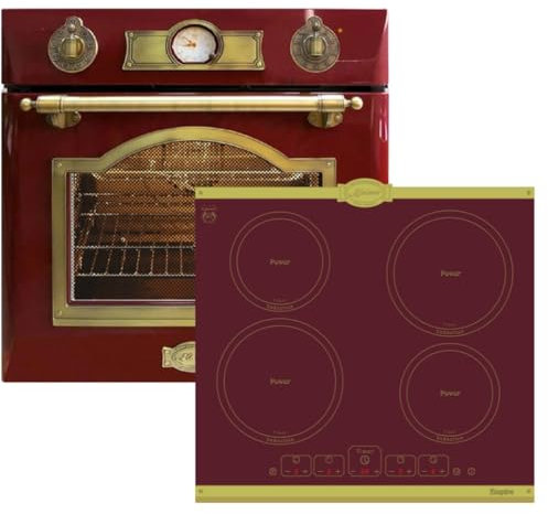 Kaiser Herd Set EH 6355 RotEm+KCT 6195 IRotEm Induktionskochfeld 60cm, Elektro Backofenset, Autark, 79L, Einbau Backofen, 8 Funktionen+Einbau Induktions Kochfeld 60 cm