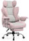 GTPLAYER Silla Gaming, Ergonómica Silla de Oficina con Soporte Lumbar con Muelles Ensacados, Asiento Ancho con Reposabrazos Suave y Reposapiés, Ajustable en Altura Tejido Tecnológico Rosa