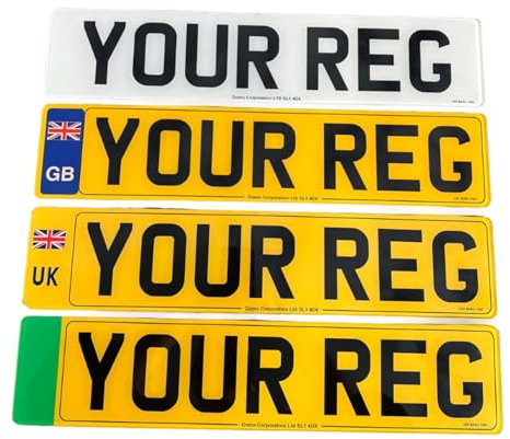 Standard Printed UK Number Acrylic Plate & Stickers - Customised Front, Rear, or Pair Plates for Automotive, Home, or Outdoor Use