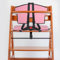 Universal Hochstuhl Sitzkissen und Gurtsystem Set, 6-teilig, Polster in Rosa, 5-Punkt Gurt in Schwarz, Kinder Holzhochstuhl Komplett Set mit Sitzauflage, Sicherheitsgurt, Gurtpolster, Schrittgurt