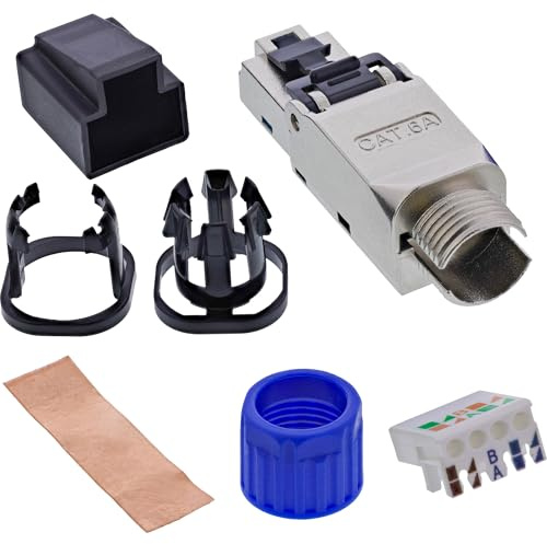 InLine RJ45 Stecker Cat.6A 500MHz, feldkonfektionierbar, geschirmt, 10Gb/s, für Verlegekabel, Montage mit LSA, 76204D
