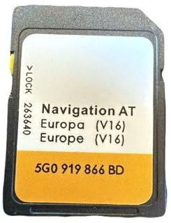 Compatibile con Volkswagen VW Navigation AT - SD Map GPS Navigation Europe - v16 ECE 2023-5G0919866BD - Compatibile con Discovery Media 1 MIB1-32GB