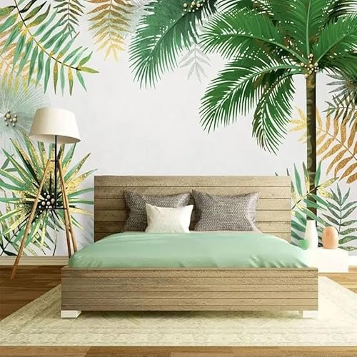 Feuille D'Arbre Simple Papier Peint 3D Intissé Tapisserie Bureau Salon Canapé Chambre Fond Décoration Murale-400cm×280cm