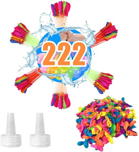 500 Stück Wasserbomben Selbstschließend & Schnellfüller, Wasserbomben Pumpe Kompatibel, Wasserspielzeug Set mit 60 Sekunden Befüllung, Bunte Wasserballons für Poolparty, Strand & Outdoor-Spiele