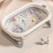 Baignoire Pliable Pour Bébé - Avec Bouchon de Vidange & Affichage de la Température & Coussin de Siège - Ultra Compact –pieds Antidérapants-A-43 * 71 * 18,5 cm (gris)