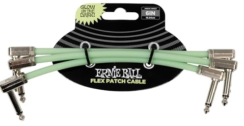 Ernie Ball Flex Patch Cable 6in - Glow in Dark - 3 Pack