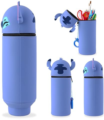 Lvjkes Trousse Silicone, Trousse Cute 2 en 1, Cartoon Stand Up réglable, Durable et Facile à Nettoyer, Convient aux Enfants, Fille, garçon et Adolescents (Petit Diable)