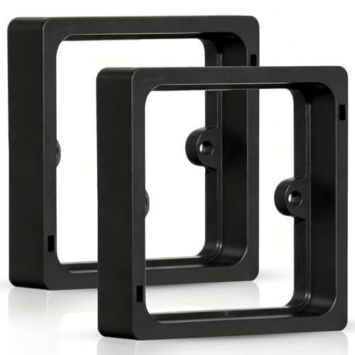 2 Pcs 1 Gang Single Socket Spacers, 20mm Black Light Switch Spacers | Quick Easy Install, ABS, Sockets Back Box Extenders, for 1-Gang UK Light Switches or Sockets