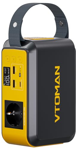 VTOMAN Jump 100 Powerstation 89,6Wh LiFePO4 100W AC 65W PD | Langlebige sichere Zellen, Mehrgeräteladung, kompakte tragbare Bauweise, für Camping & Hausnotstrom