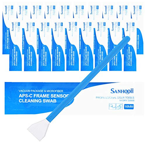 SANHOOII Kamera apsc sensorreinigung (CCD/CMOS), 20 Stück 16mm DSLR oder SLR apsc Swab