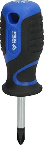 Tournevis Cruciforme Court PH 38 mm - Tournevis Industrielle BT032901 avec Bonne Adhérence - pour Professionnel et Bricoleur - Manche Ergonomique - Embout en Acier au Chrome Vanadium - BRILLIANT TOOLS