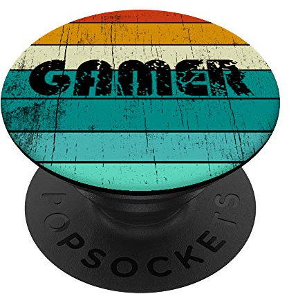 Retro Gamer Videospiele Gaming Geschenk Jungen Teenager PopSockets PopGrip: Ausziehbarer Sockel und Griff für Handys/Tablets mit Tauschbarem Top