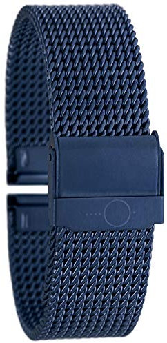 Eichmüller massives 14mm BandOh Edelstahl Milanaise Uhren Armband PVD-blau