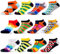 WeciBor Calzini Alla Caviglia Colorati Divertenti da Uomo, 12 Paia Multicolore Geometrico, Taglia 43-46