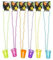 COOLMP Lot de 6 - Collier perles avec verre shooter fluo mix
