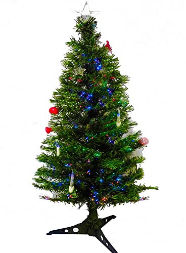 Rebeca Shop Albero di Natale con Punte in Fibra Ottica Multicolor Varie Lunghezze (100 Cm)