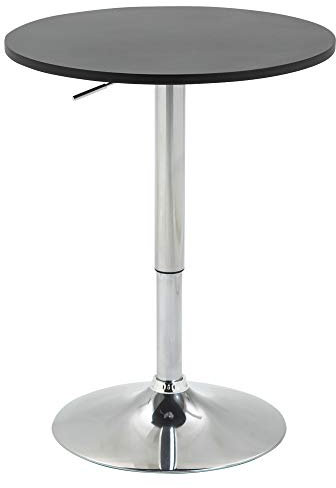 HOMCOM höhenverstellbarer Bartisch mit rundem, rutschfestem Fuß für Küche und Esszimmer Ø60x69-93 cm Schwarz