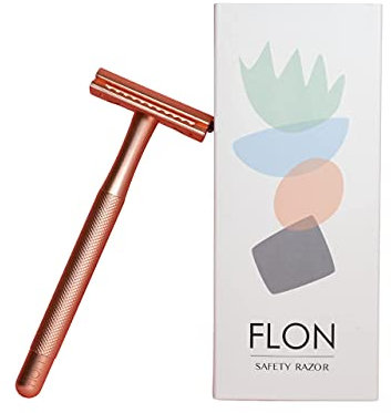 FLON® Single 2.0 Premium Long Double-Edged Safety Razor | Plastic Free Sustainable Gift UK (Rose Gold)