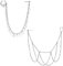 LAURITAMI 2stk Fake Nasenpiercing Kette Chirurgenstahl Fake Septum Hoop Non Pierced Nasenring Clip auf Nase mit Ohrring Stecker