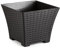 Acan Tradineur - Maceta Rattan Cuadrada de Plástico - Fabricado en España - Ideal para Plantas, hogar, jardín y terrazas - 25 cm - Color Wengué